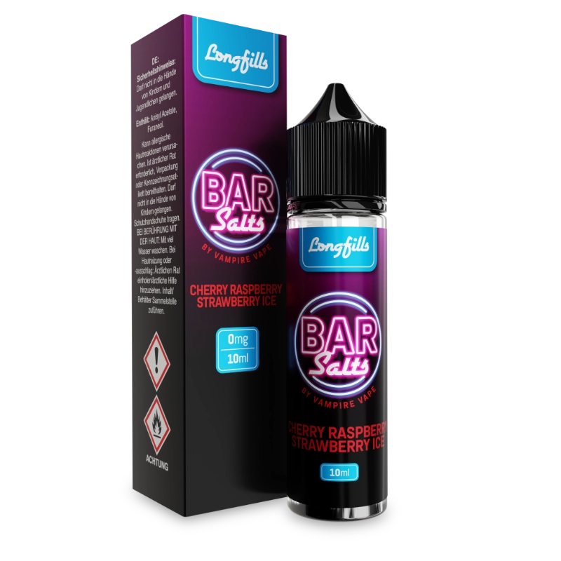 Vampire Vape Bar Salts - Cherry Raspberry Strawberry Ice Longfill Aroma 10ml