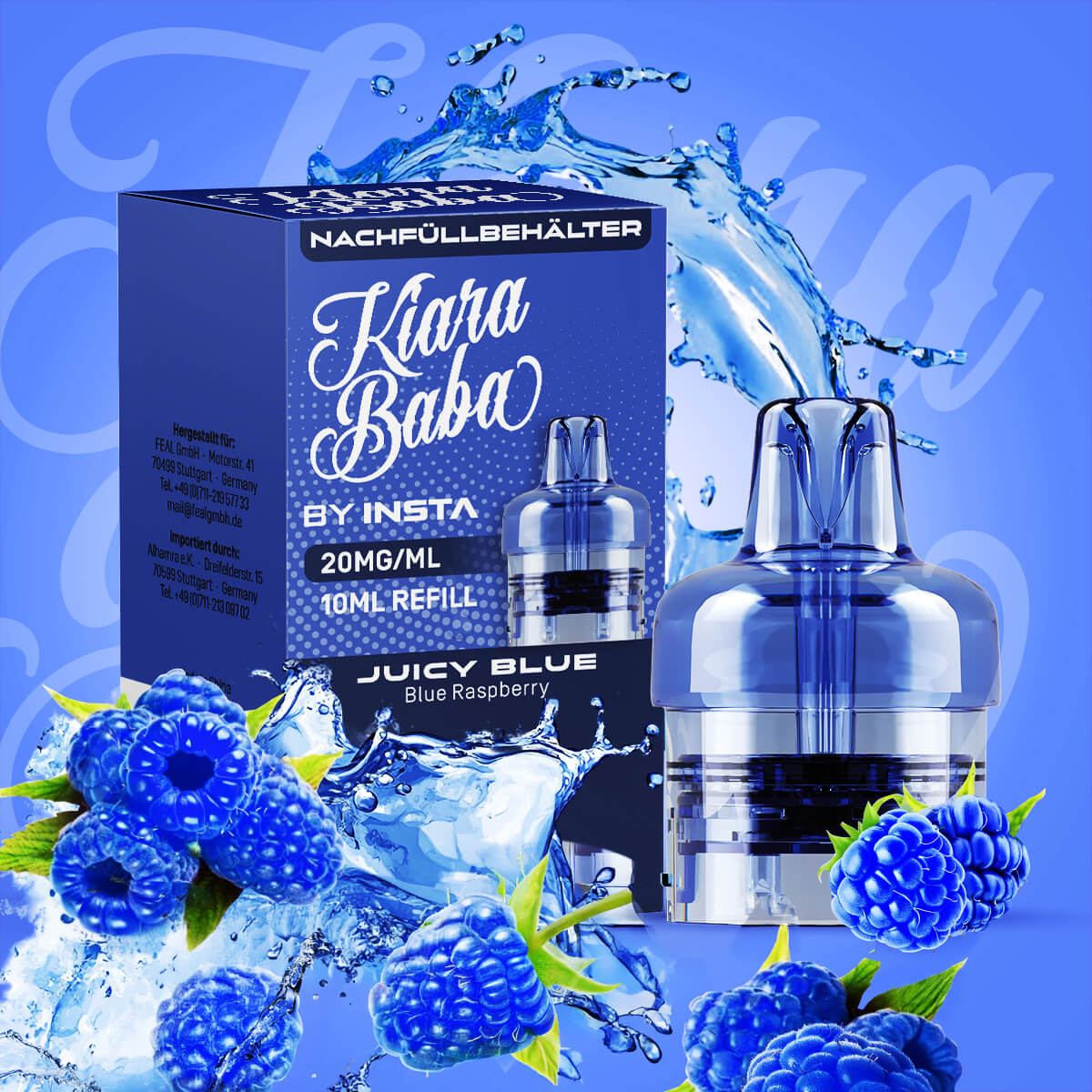 Kiara Baba 10K, Refill Container, Juicy Blue 10ml 20mg