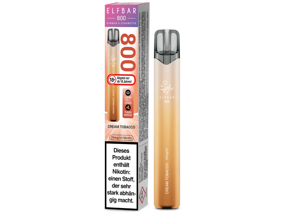 Elfbar 800 Einweg E-Zigarette | 20mg, 2ml | Cream Tobacco