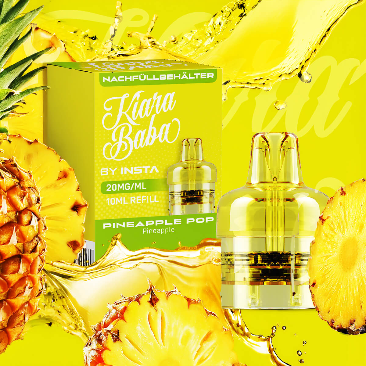 Kiara Baba 10K, Refill Container, Pineapple Pop 10ml 20mg