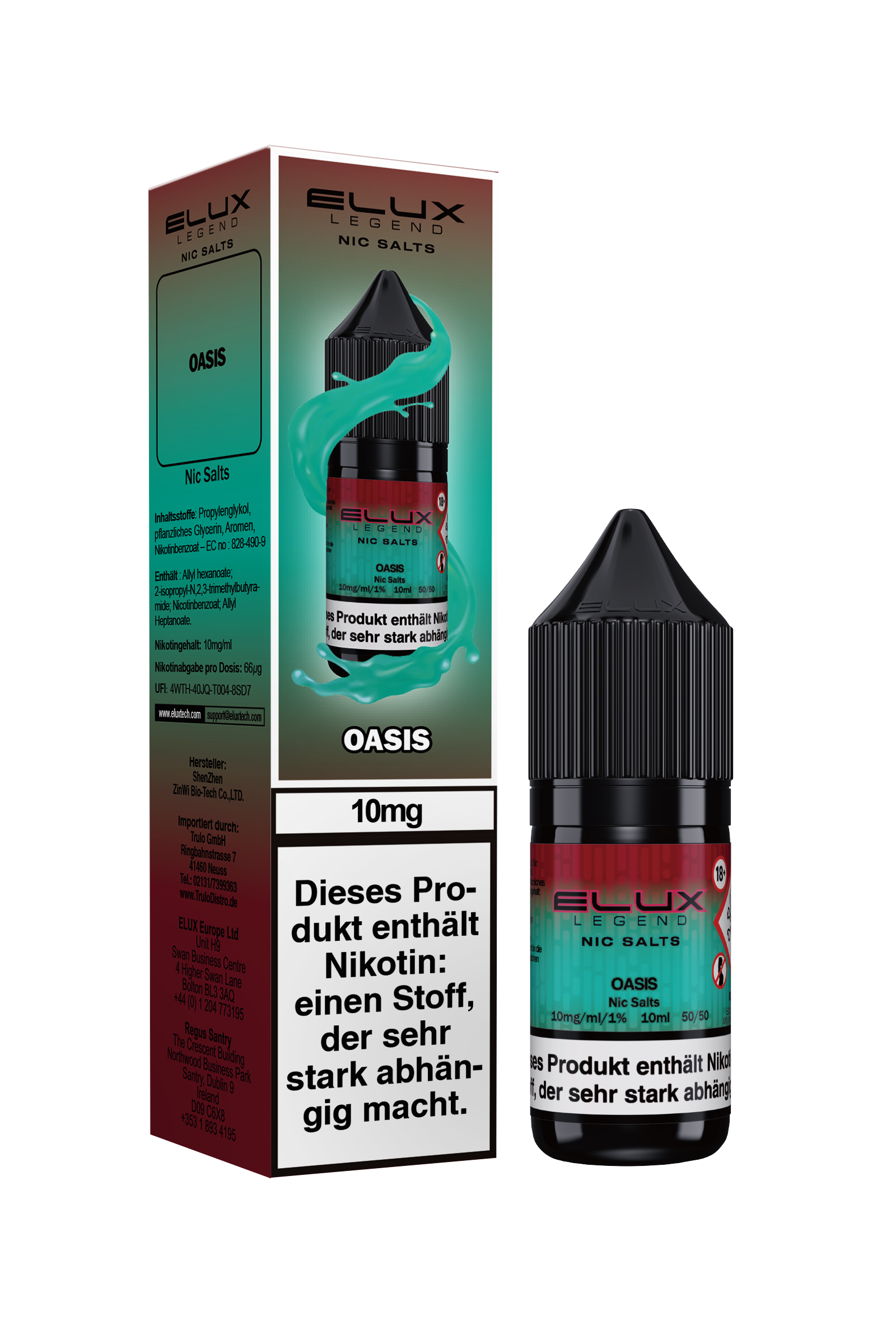 Elux Nic Salts, Oasis 10ml 10mg