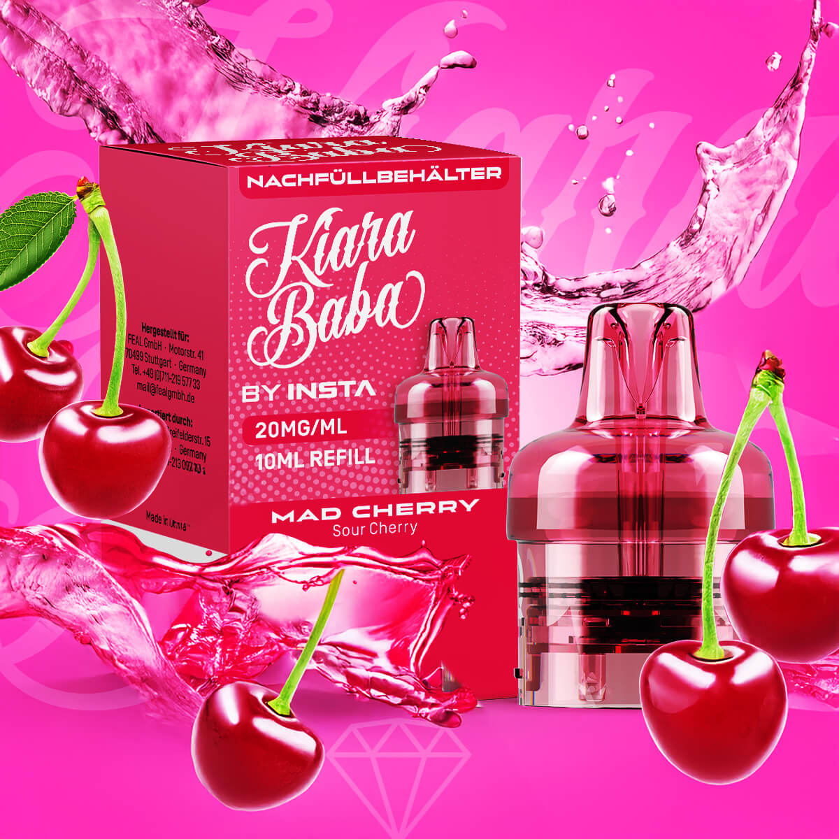 Kiara Baba 10K, Refill Container, Mad Cherry 10ml 20mg