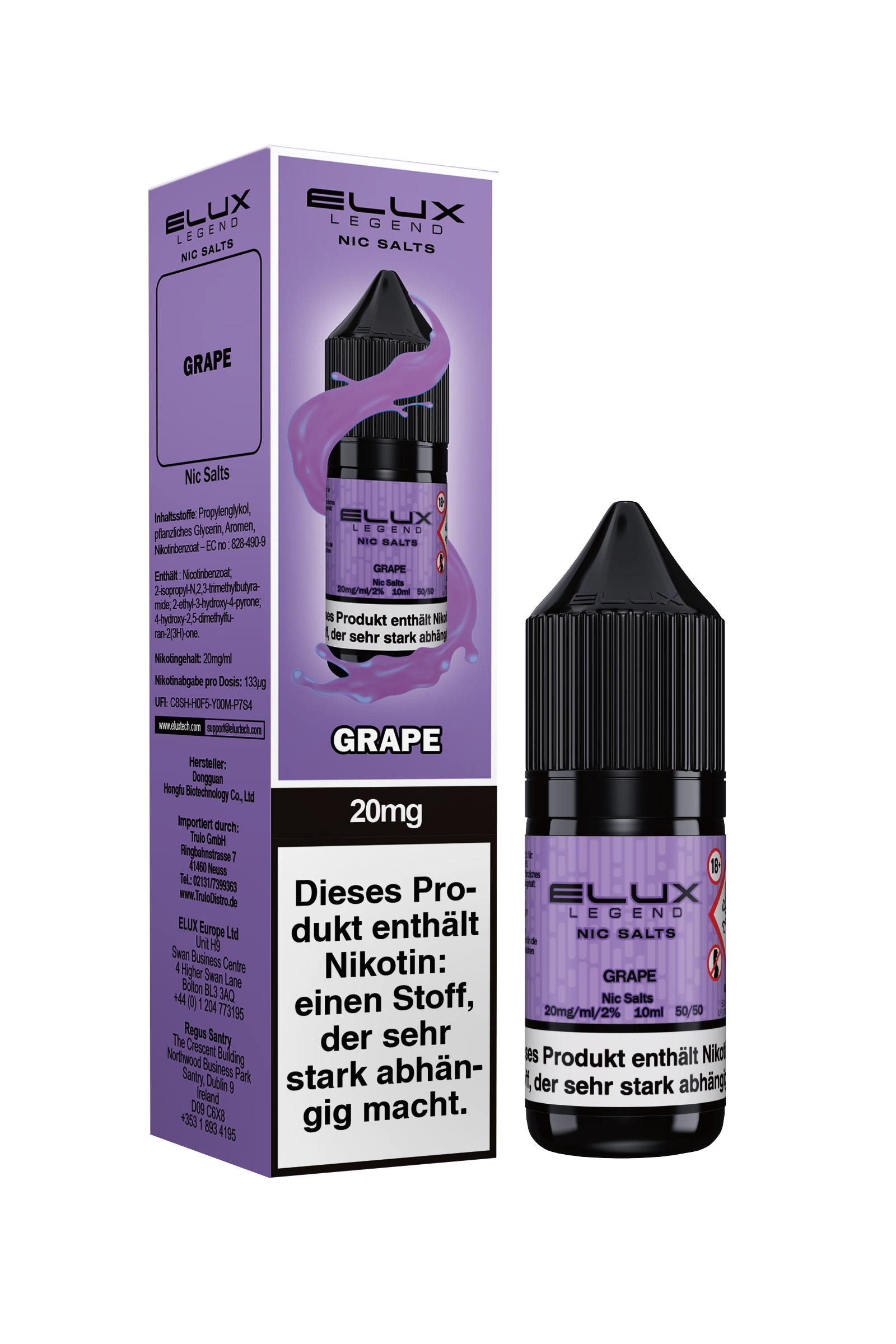 ELUX Nic Salts, Grape 10ml 20mg