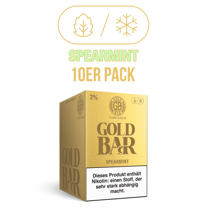 10er VPE - Gold Bar 2ml - Spearmint 20mg