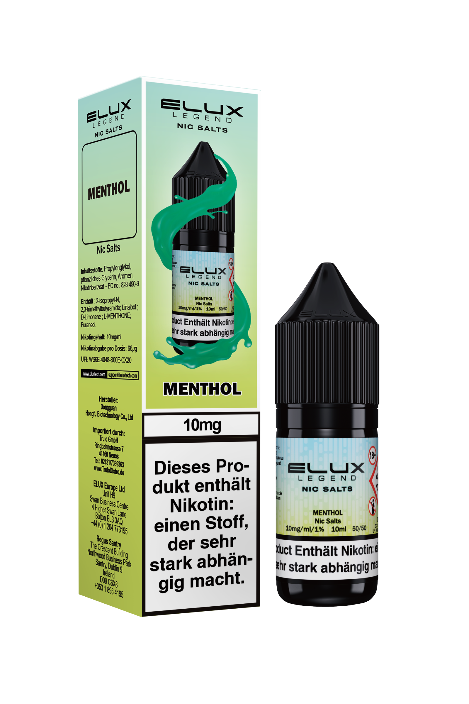 ELUX Nic Salts, Menthol 10ml 10mg