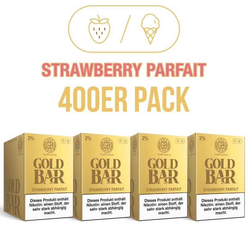 400er VPE - Gold Bar 2ml - Strawberry Parfait 20mg