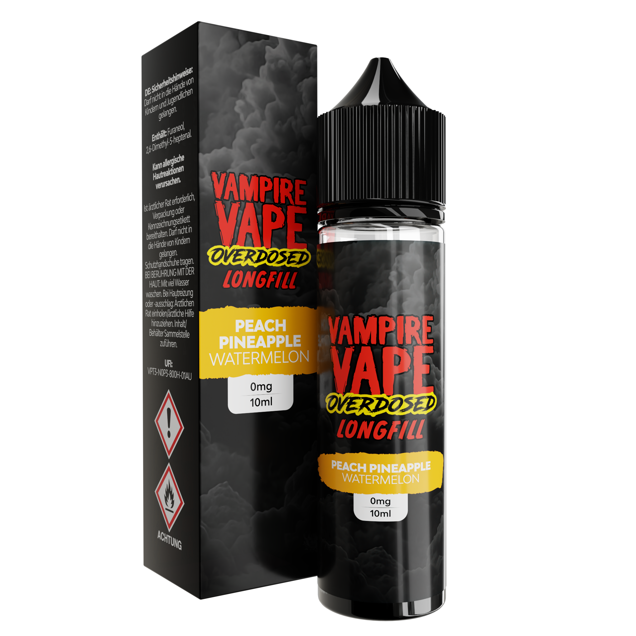 Vampire Vape, Overdosed Collection Pineapple Peach Watermelon, Longfill 10ml