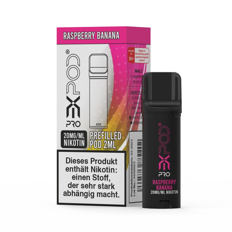 ExVape Prefilled Expod Pro Pod - Raspberry Banana 20mg