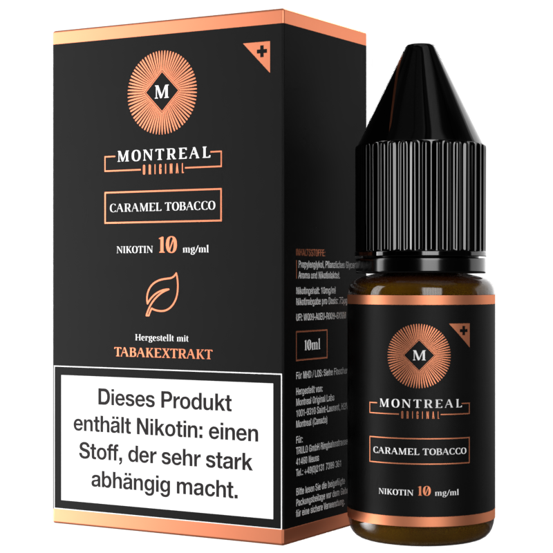 Montreal Flavour Original, Caramel tobacco 10mg - 10ml Nic Salts