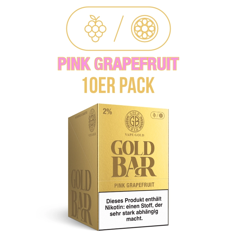 10er VPE - Gold Bar 2ml - Pink Grapefruit 20mg