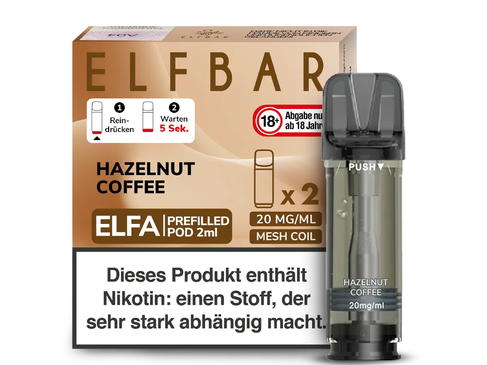 Elfbar, ELFA CP Prefilled Pod, Hazelnut Coffee 20mg