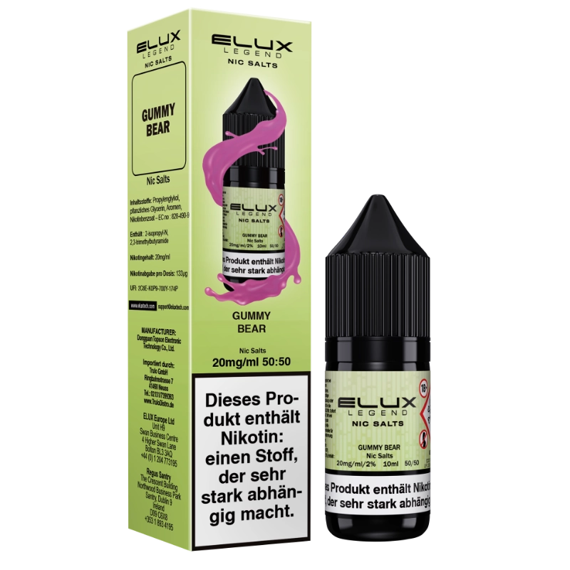 Elux Nic Salts 10ml - Gummy Bear 10mg