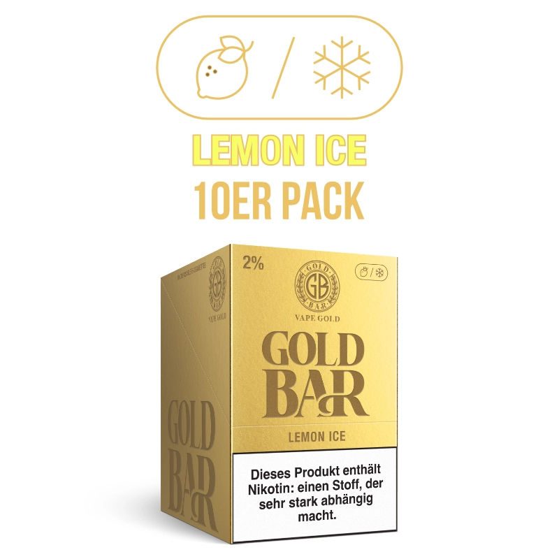 10er VPE - Gold Bar 2ml - Lemon Ice 20mg