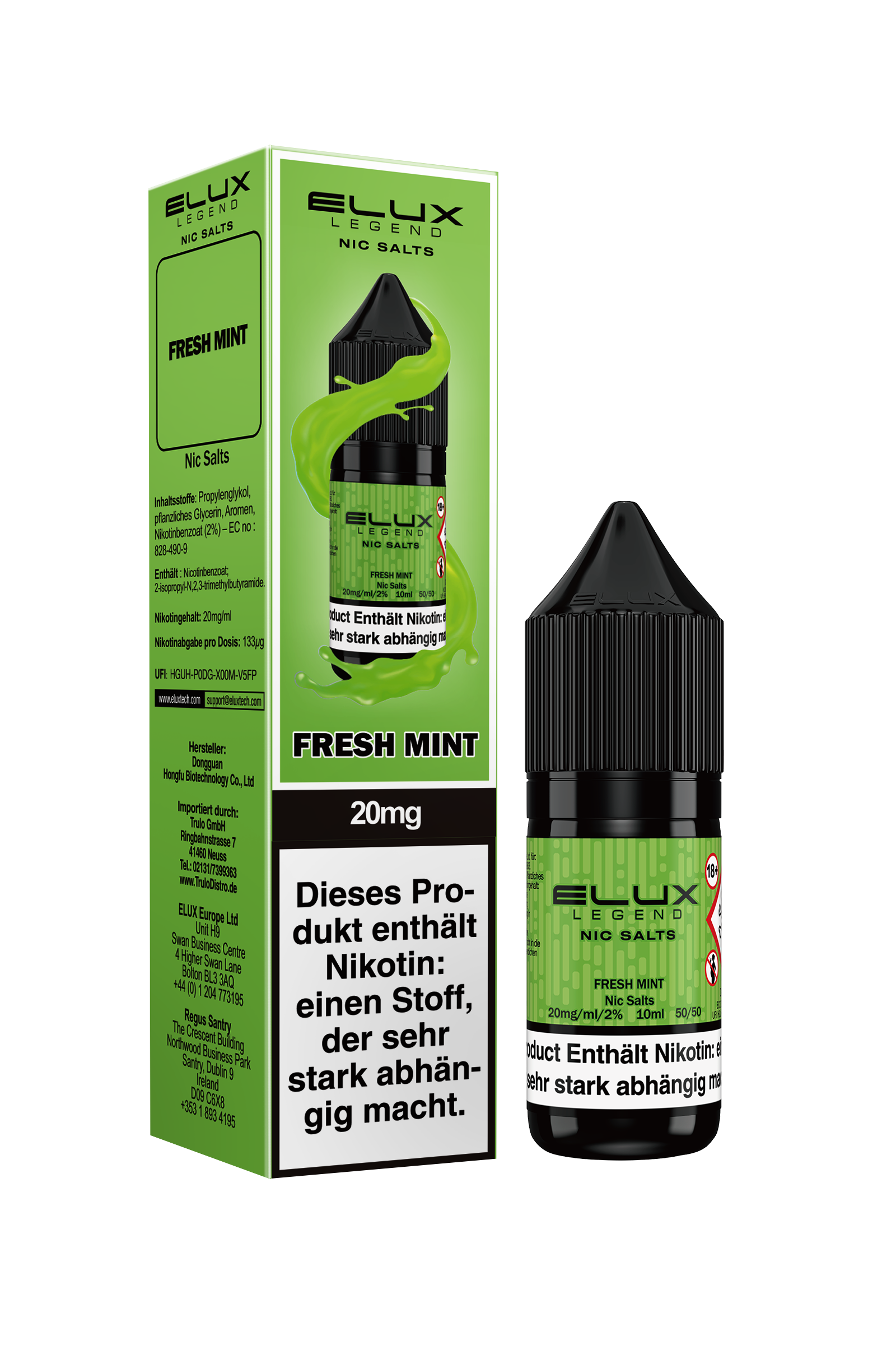 ELUX Nic Salts, Fresh Mint 10ml 20mg