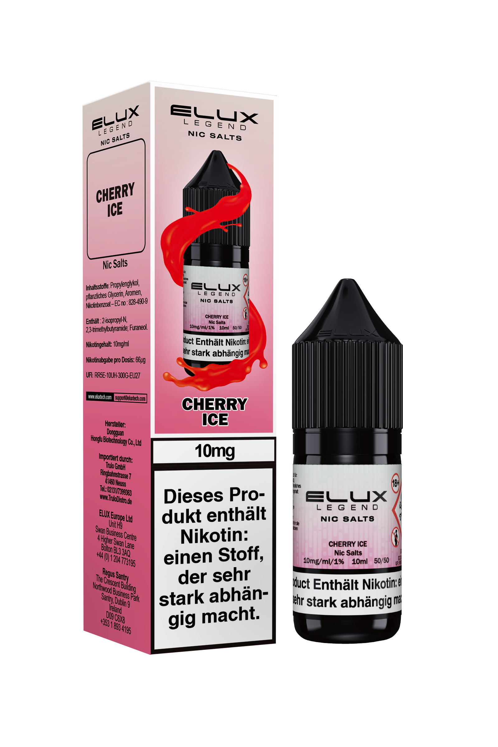 ELUX Nic Salts, Cherry Ice 10ml 10mg