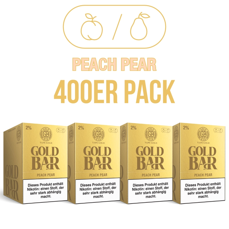 400er VPE - Gold Bar 2ml - Peach Pear 20mg
