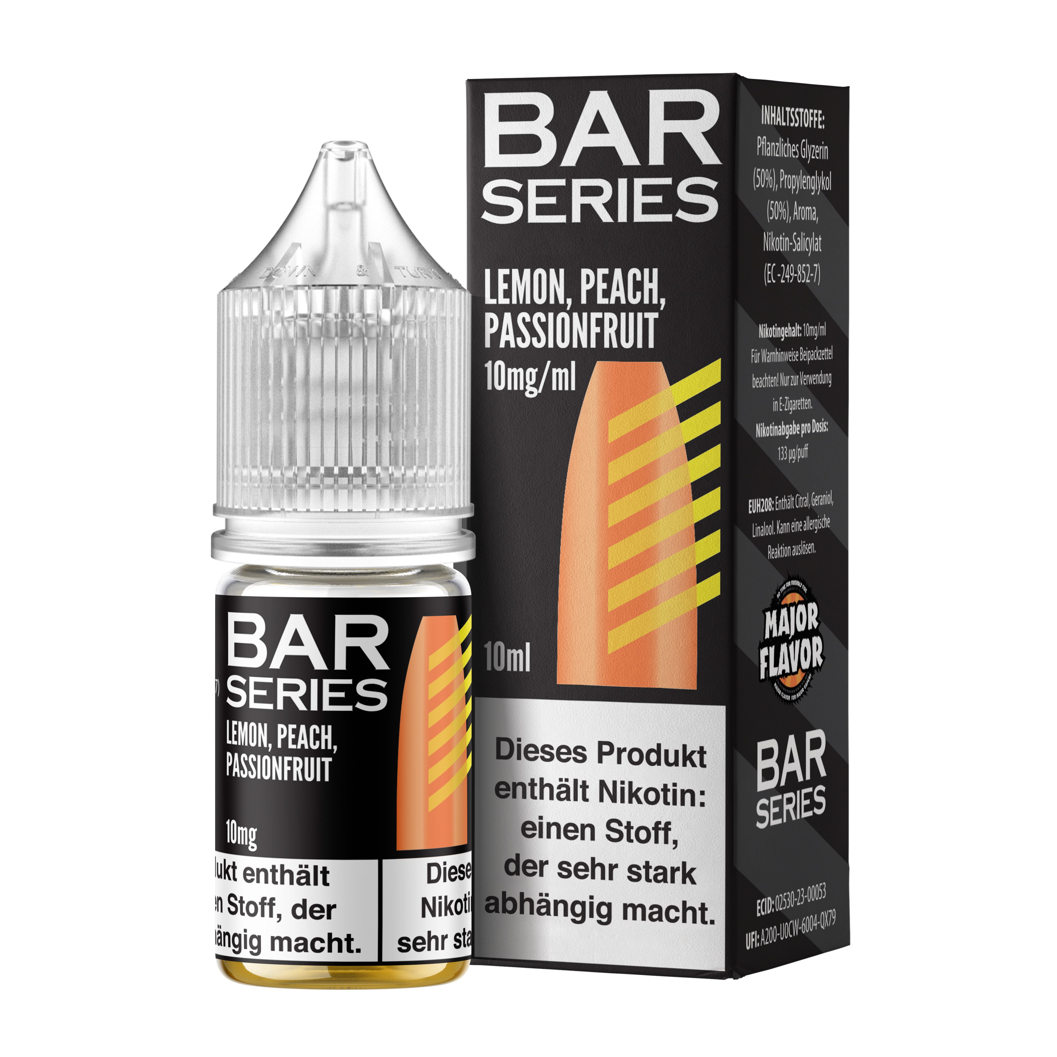 Bar Series - Nic Salt - Lemon Peach Passionfruit - 10ml 10mg