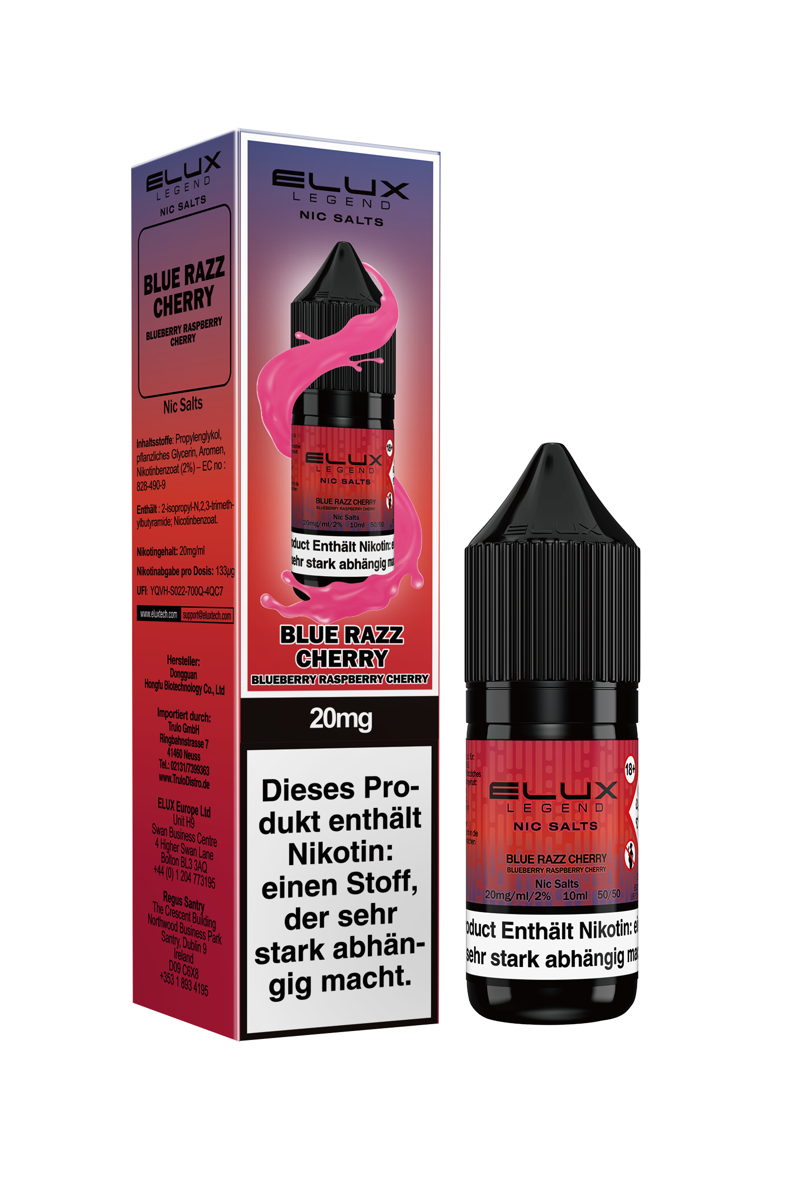 ELUX Nic Salts, Blue Razz Cherry 10ml 20mg