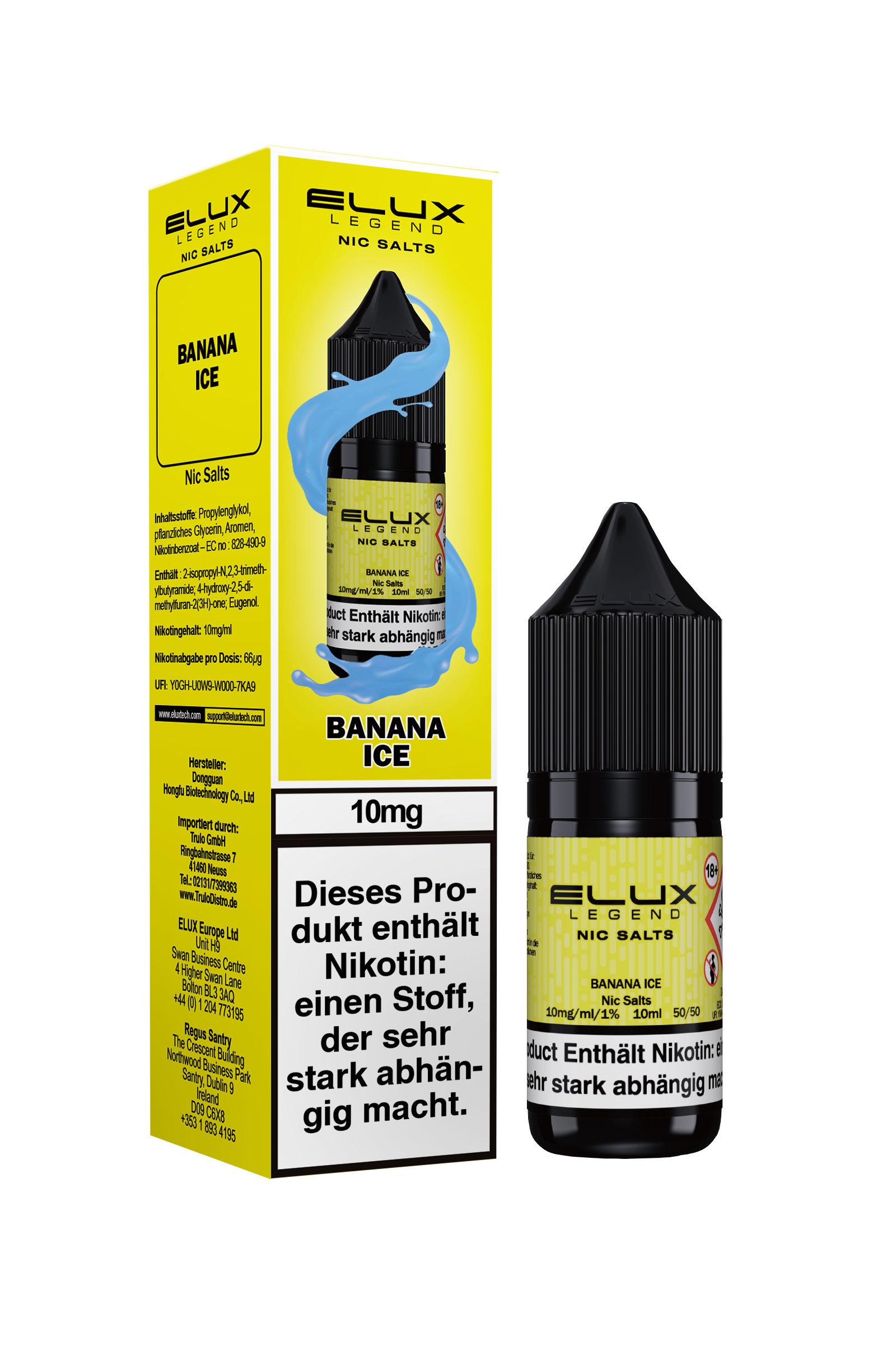 ELUX Nic Salts, Banana Ice 10ml 10mg