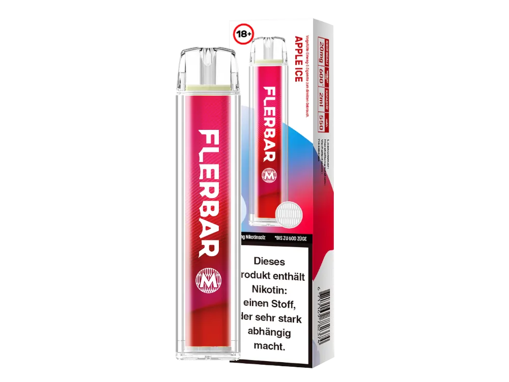 Flerbar M E-Shisha 600 - Apple Ice 20mg 2ml 